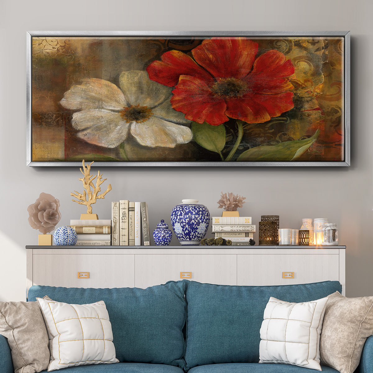 Perfect Pair II - Floater Framed Canvas Print