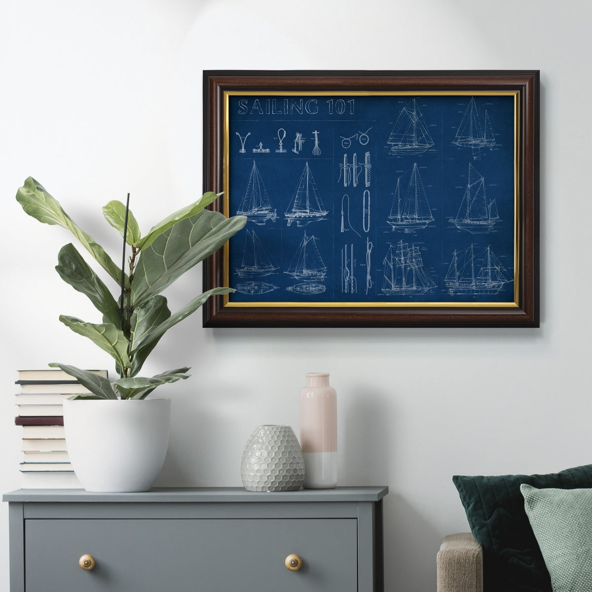 Sailing Infograph Premium Framed Canvas- Ready to Hang