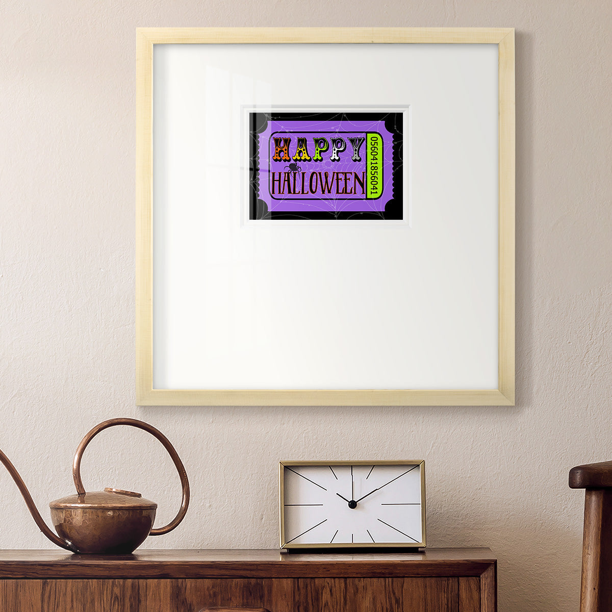 Happy Halloween Ticket Premium Framed Print Double Matboard