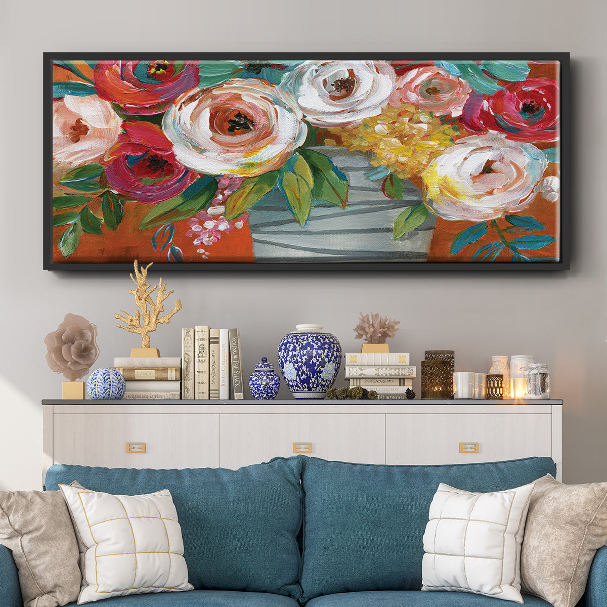 Color Burst I - Floater Framed Canvas Print