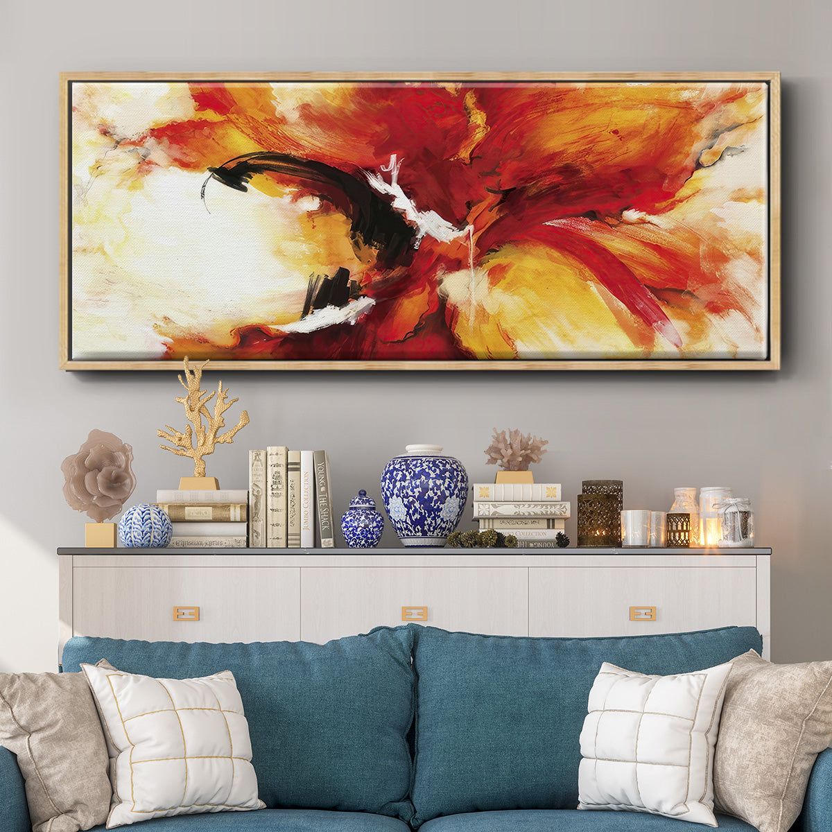 The Phoenix - Floater Framed Canvas Print