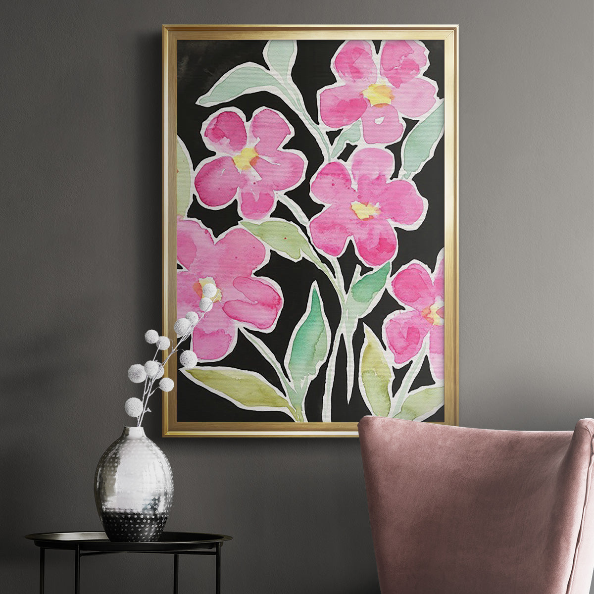 Floral Choir - Modern Framed Canvas Print