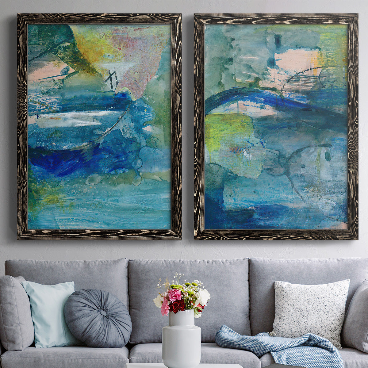 Spring Winds VII - Premium Framed Canvas 2 Piece Set - Ready to Hang