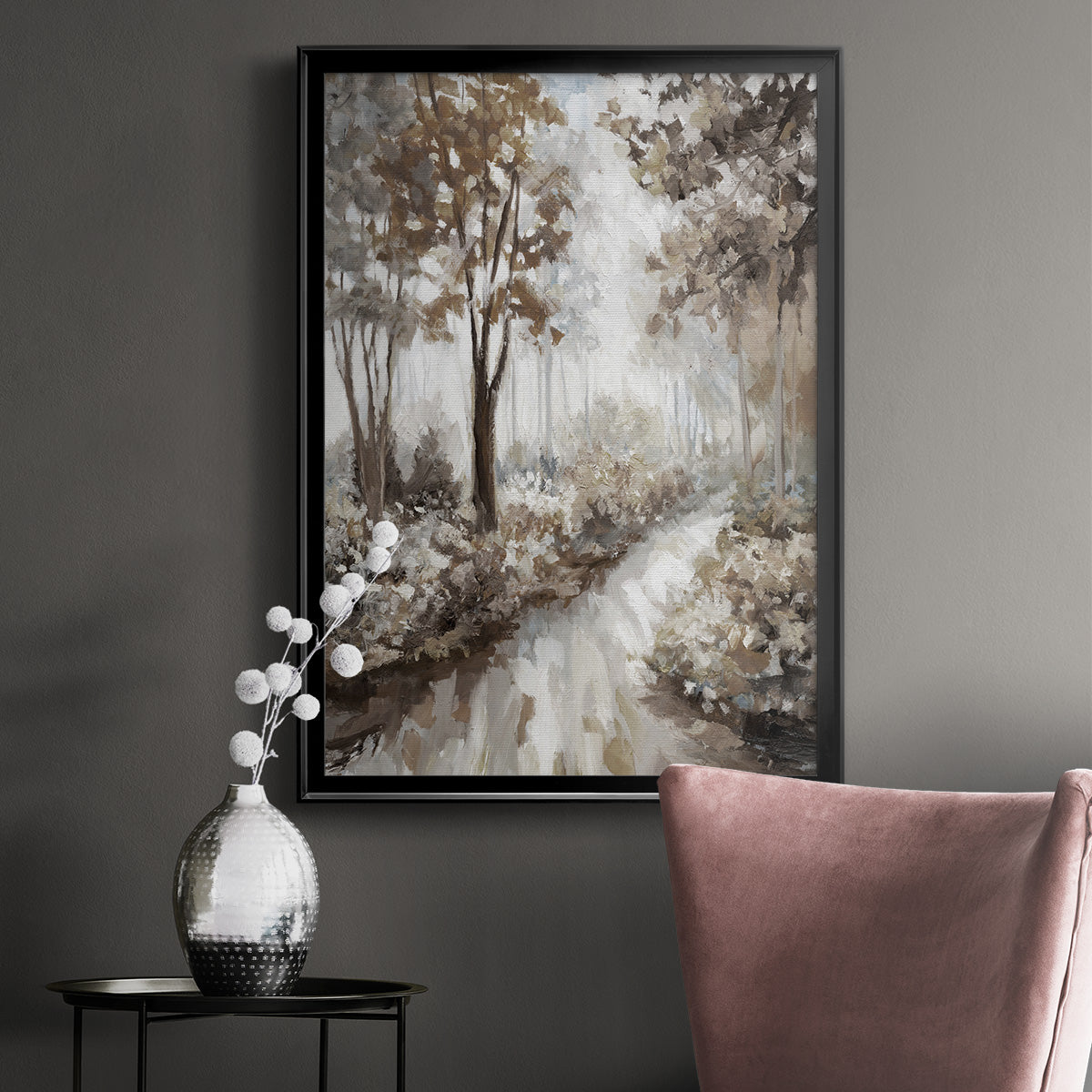 Into the Woods - Modern Framed Canvas Print