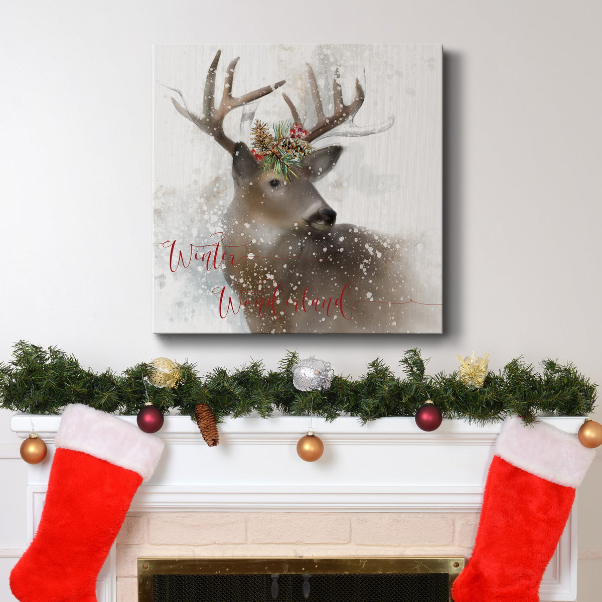 Winter Wonderland Deer-Premium Gallery Wrapped Canvas - Ready to Hang