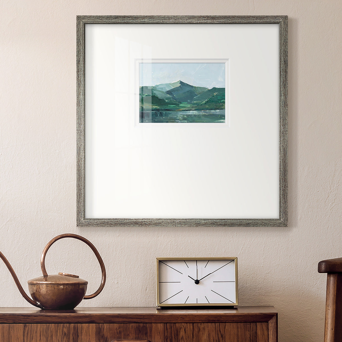 Green Grey Mountains I Premium Framed Print Double Matboard