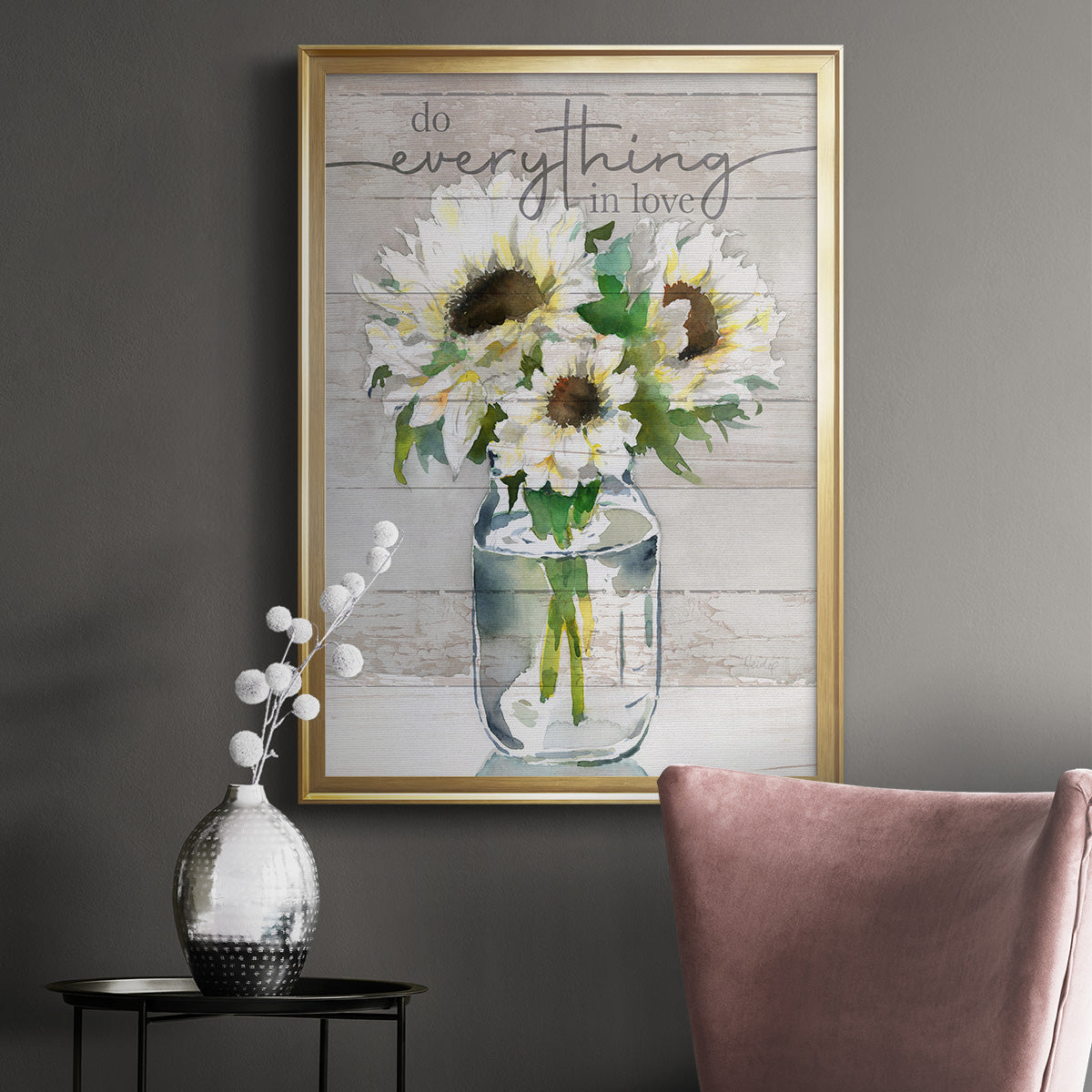 Do Everything In Love - Modern Framed Canvas Print