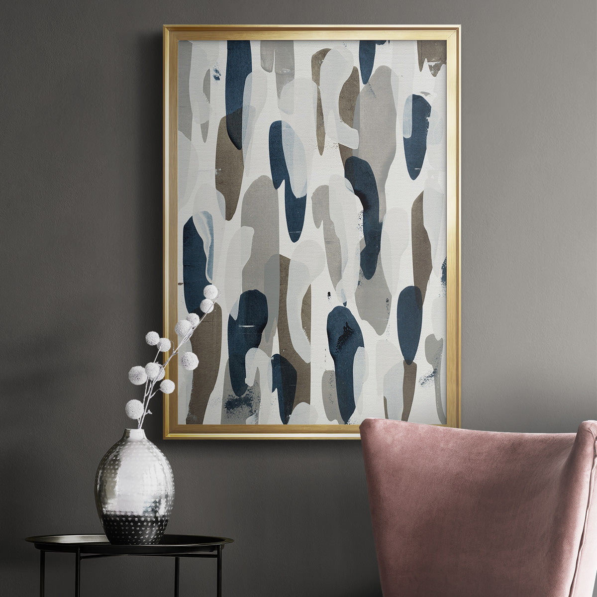 River's Run - Modern Framed Canvas Print