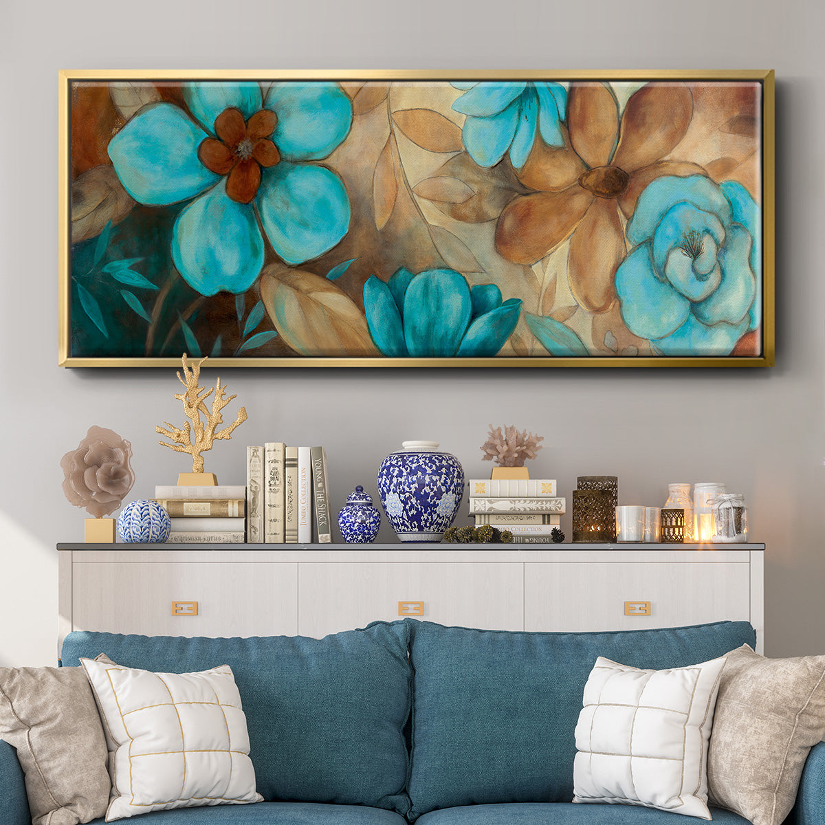 Garden Glow I - Floater Framed Canvas Print