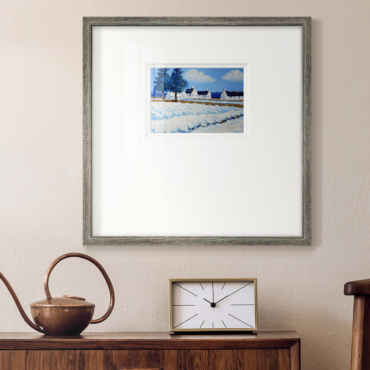 Winter Barn V Premium Framed Print Double Matboard