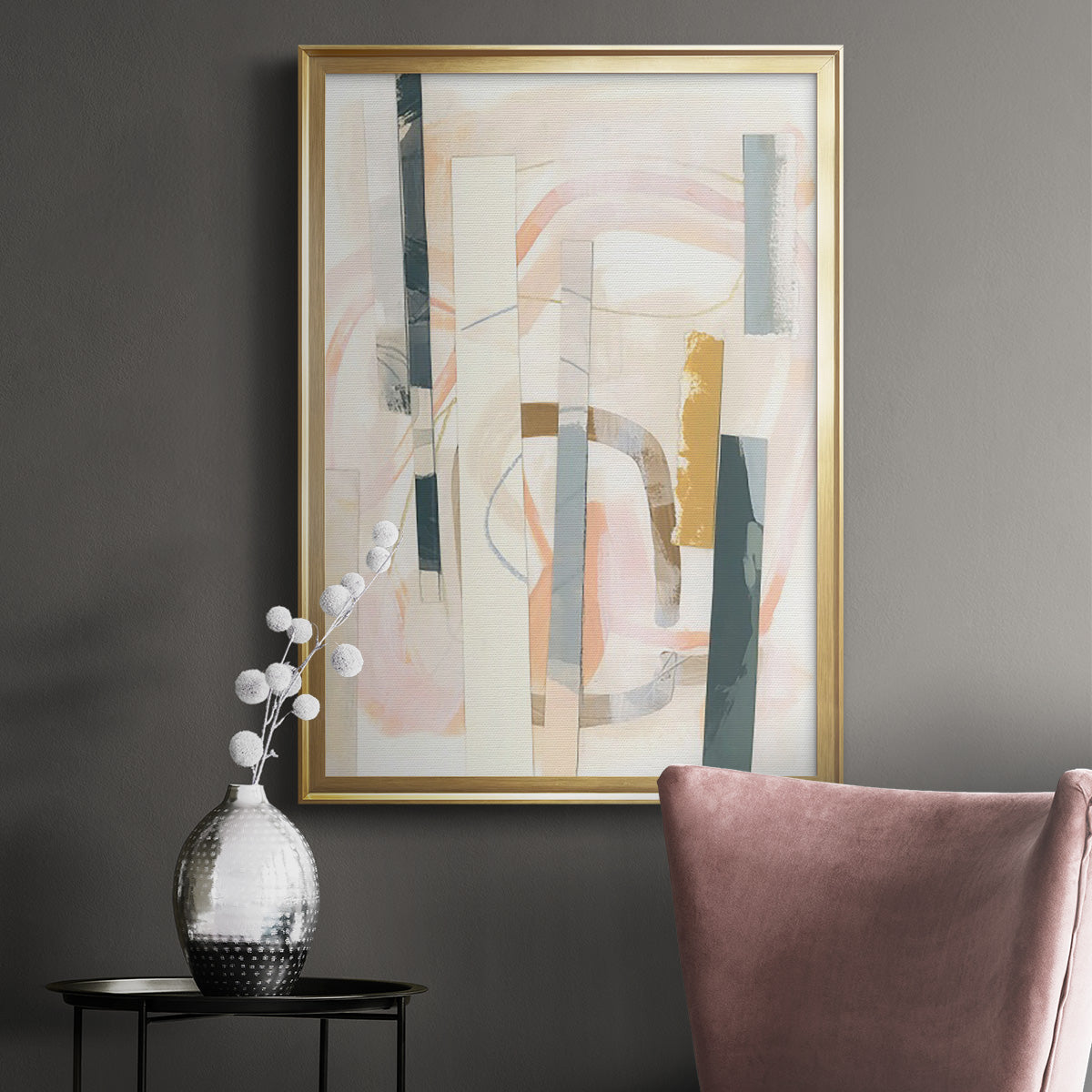 Melon Litmus III - Modern Framed Canvas Print