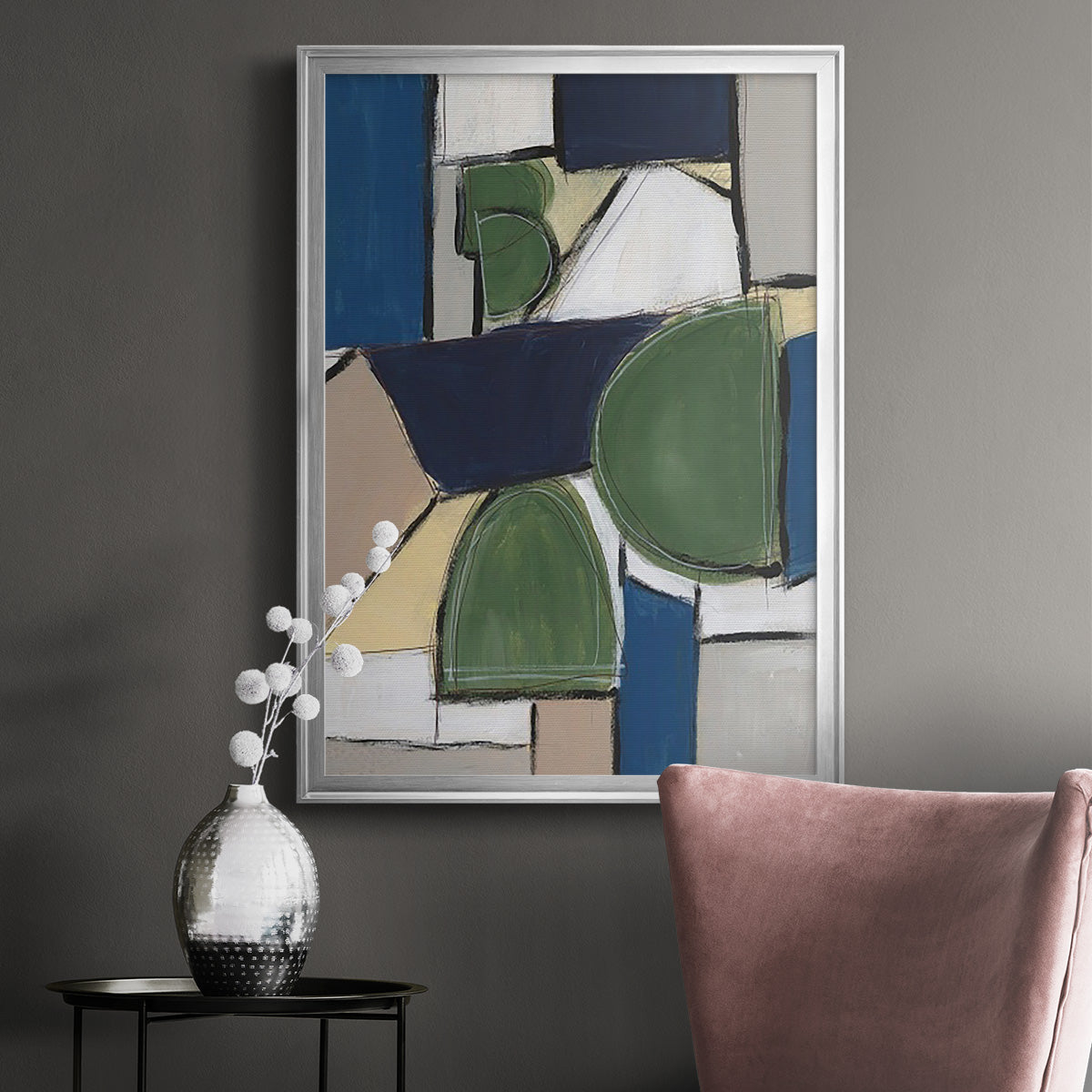 Spatial Mix II - Modern Framed Canvas Print