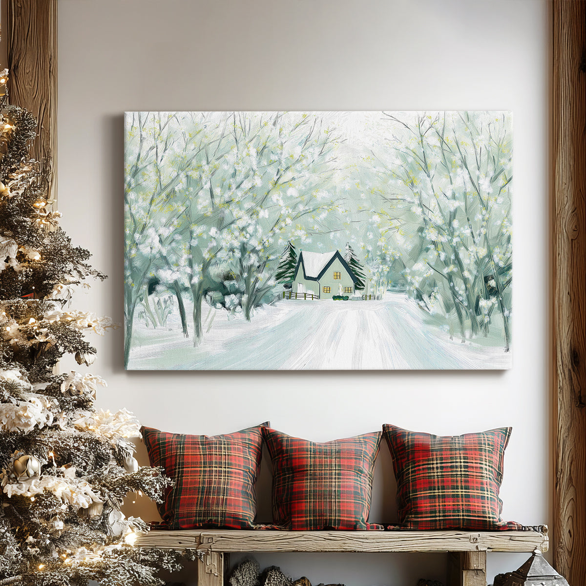 Pearled Sleigh Parish - Canvas Art Print