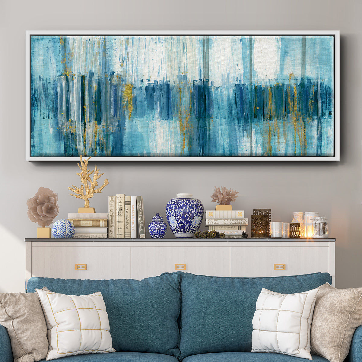 Abstract Saturnia - Floater Framed Canvas Print