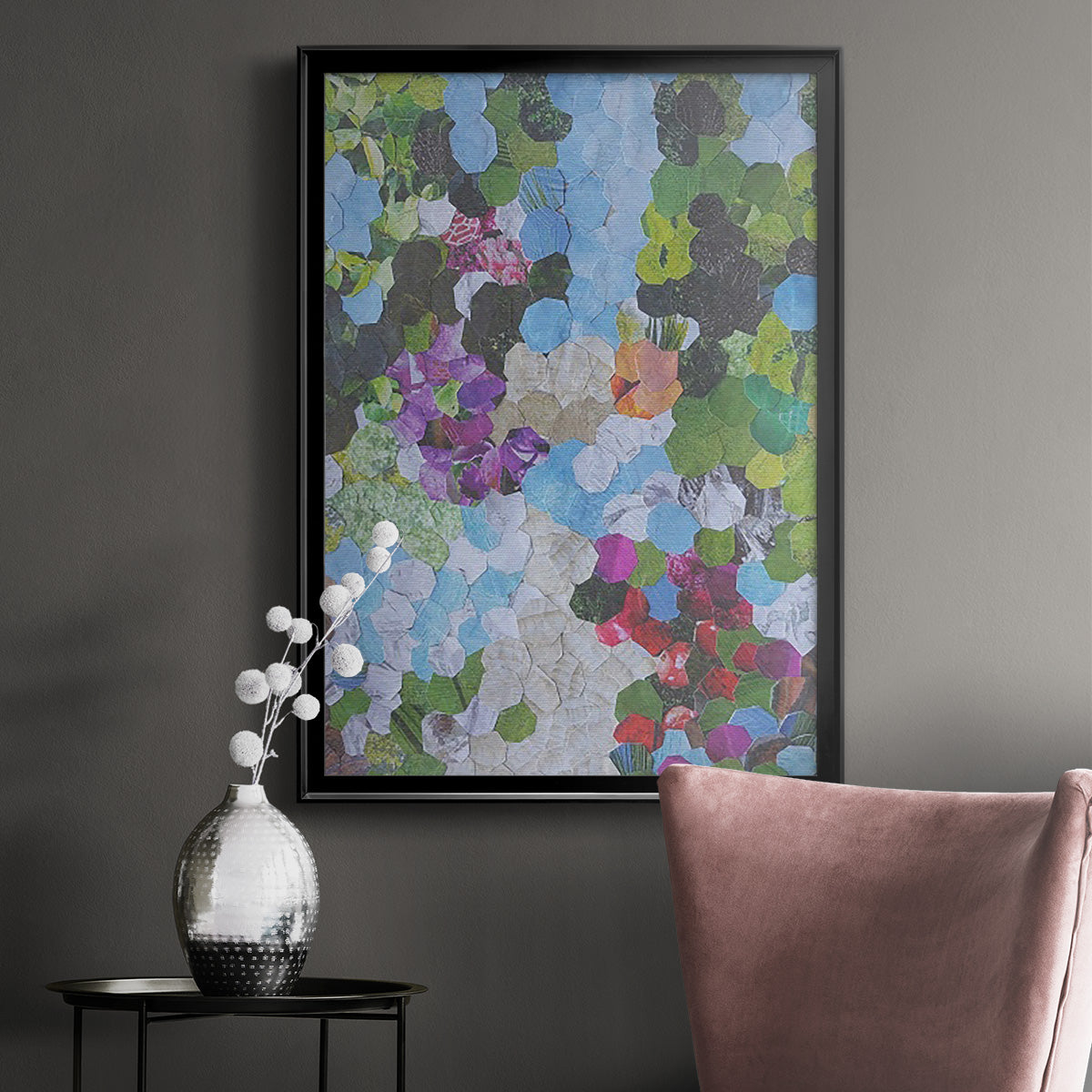 Iris Garden - Modern Framed Canvas Print