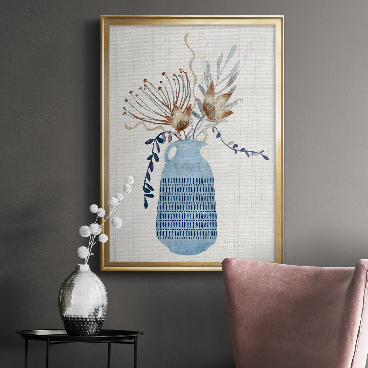 Boho Arrangement I - Modern Framed Canvas Print