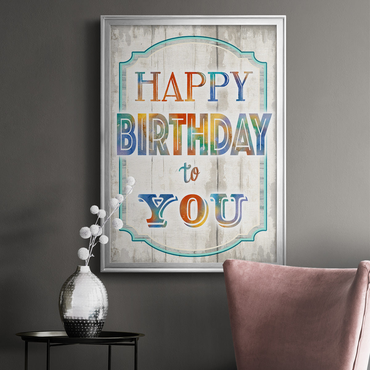 Happy Birthday to You - Modern Framed Canvas Print