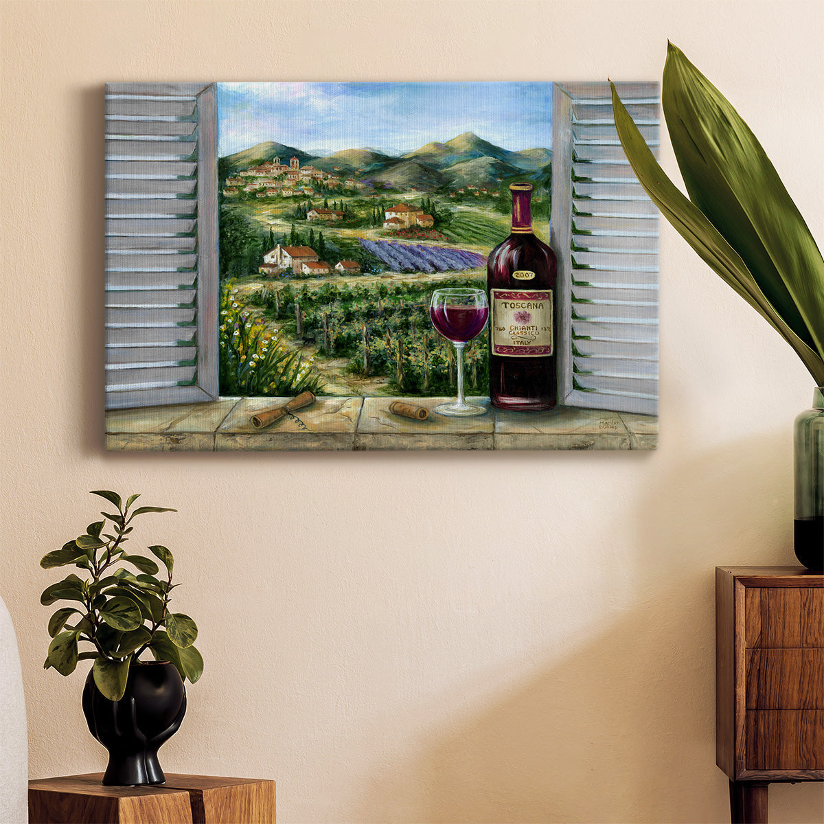 Tuscan Red and Vineyard Premium Gallery Wrapped Canvas - Ready to Hang