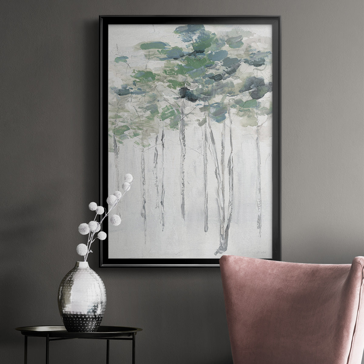 Impasto Tree Line II - Modern Framed Canvas Print