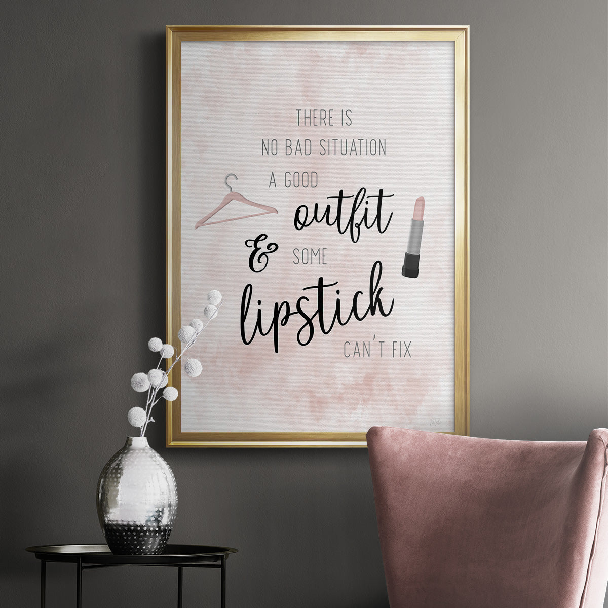 Outfit and Lipstick - Modern Framed Canvas Print