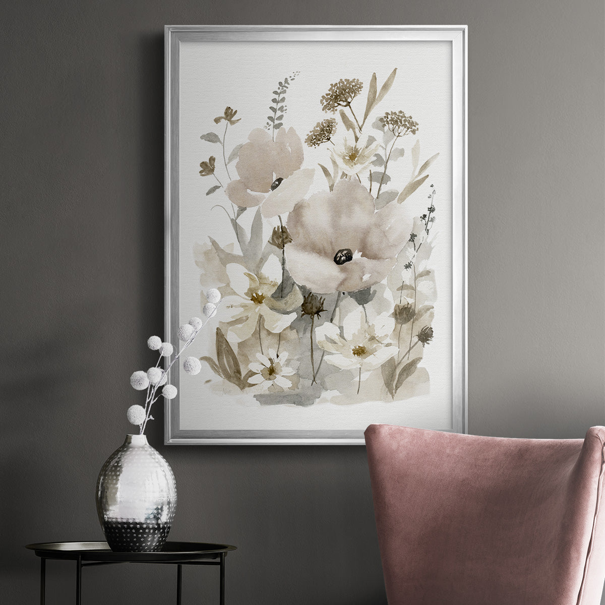 Neutral Nature II - Modern Framed Canvas Print