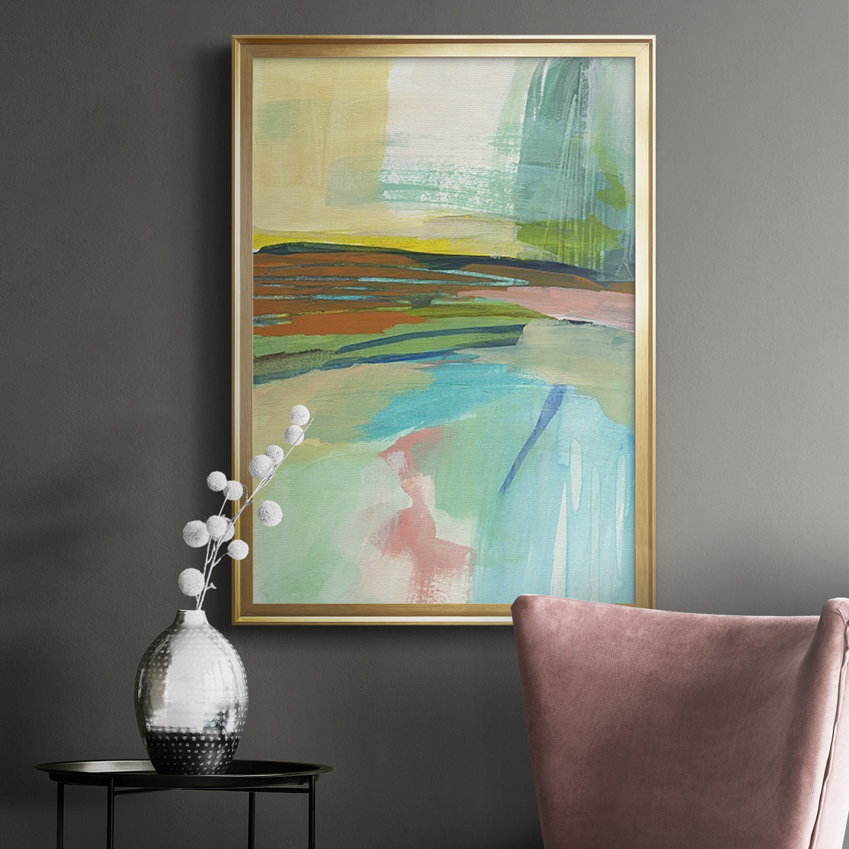 Radiant Horizon IV - Modern Framed Canvas Print