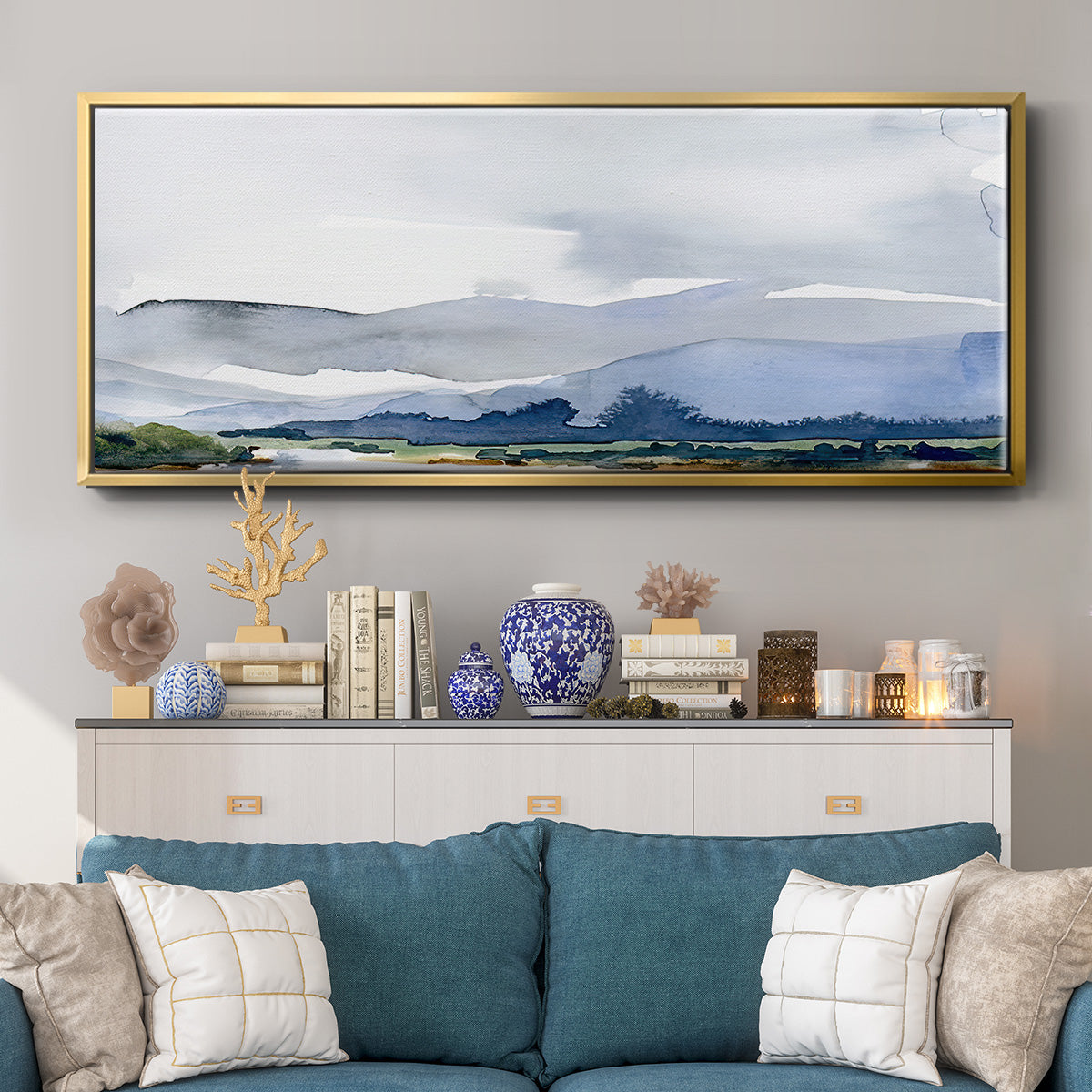 Blue Ridge I - Floater Framed Canvas Print