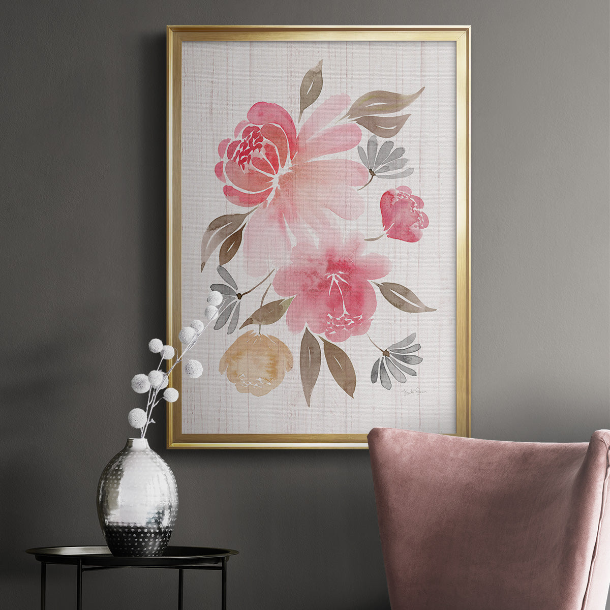 Loose Peonies II - Modern Framed Canvas Print