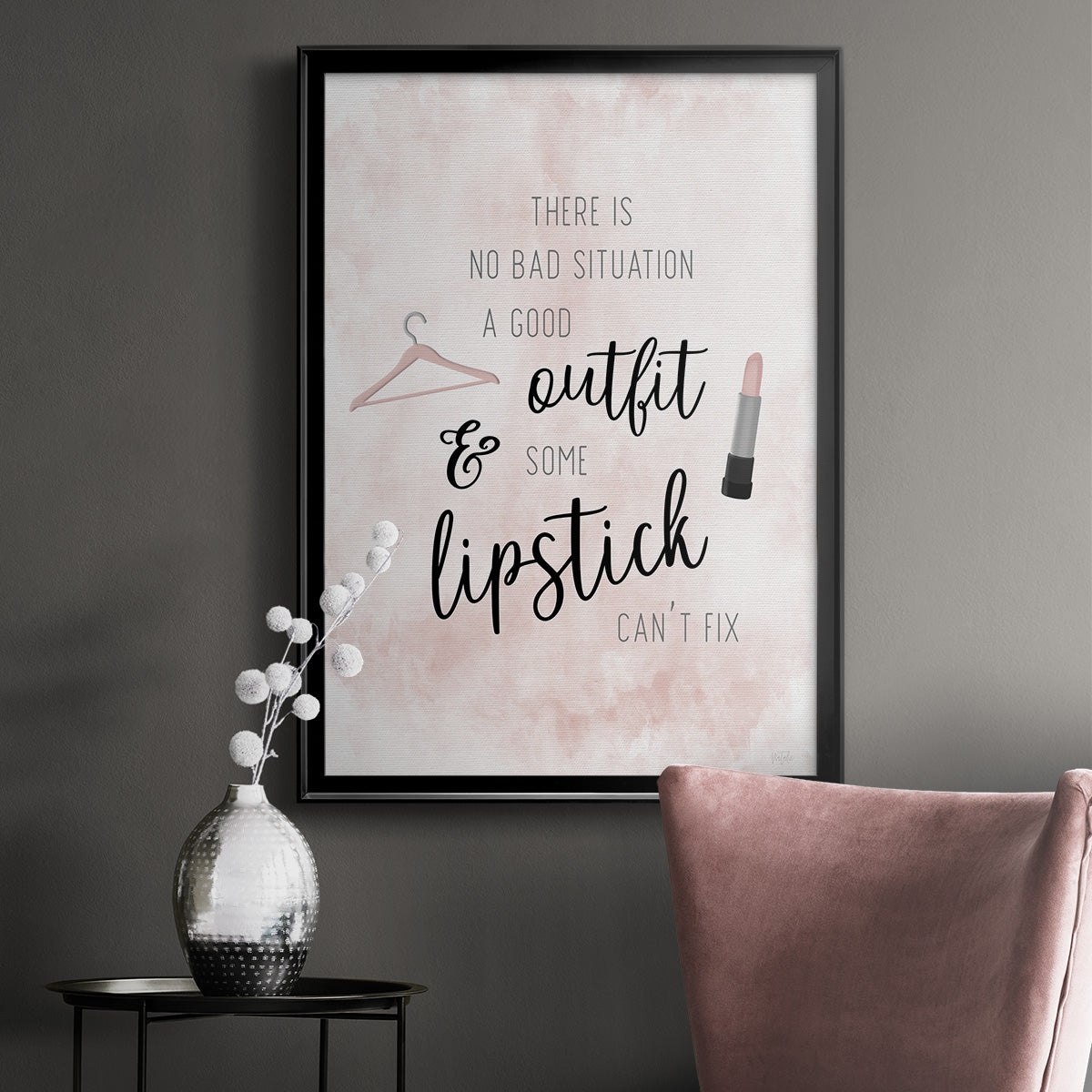Outfit and Lipstick - Modern Framed Canvas Print