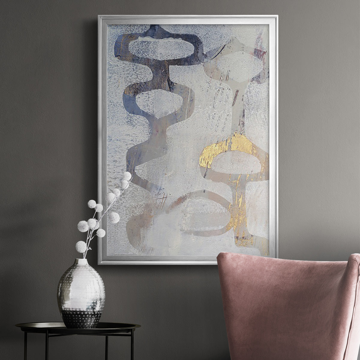 Linx I - Modern Framed Canvas Print