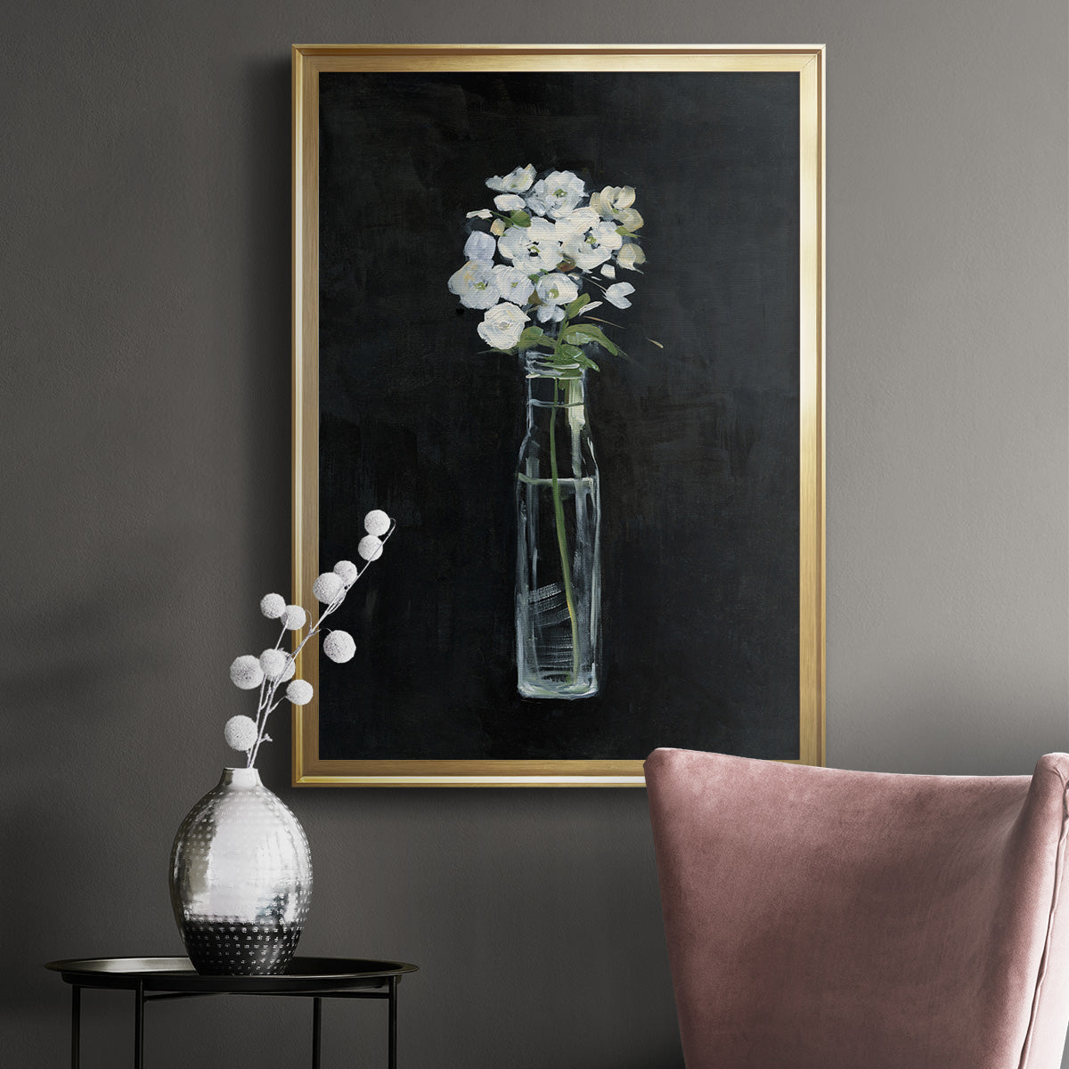 Sophisticated Farm Floral - Modern Framed Canvas Print