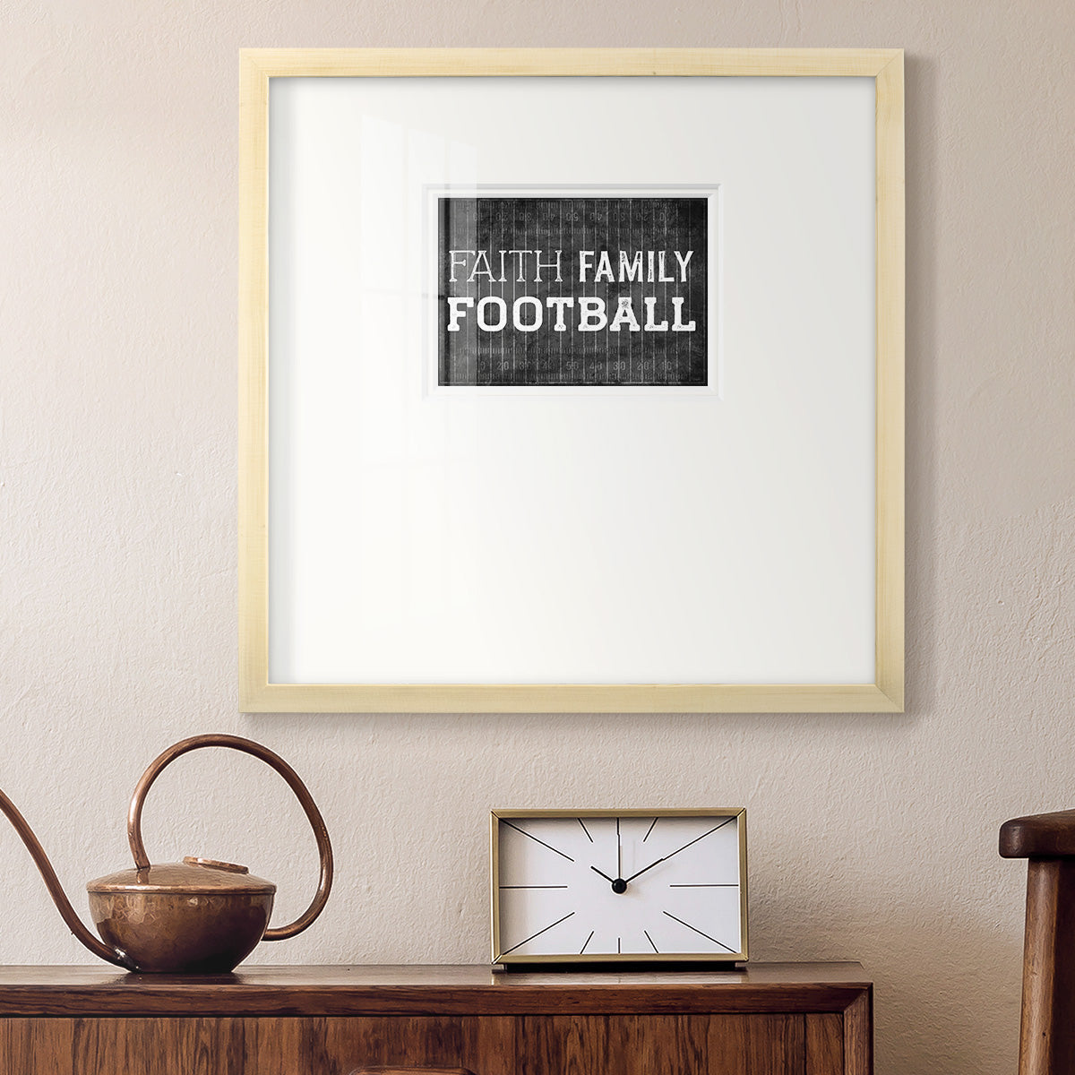 Faith Family Football Premium Framed Print Double Matboard