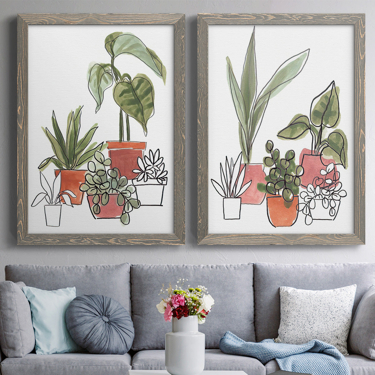 Home Grown I - Premium Framed Canvas 2 Piece Set - Ready to Hang