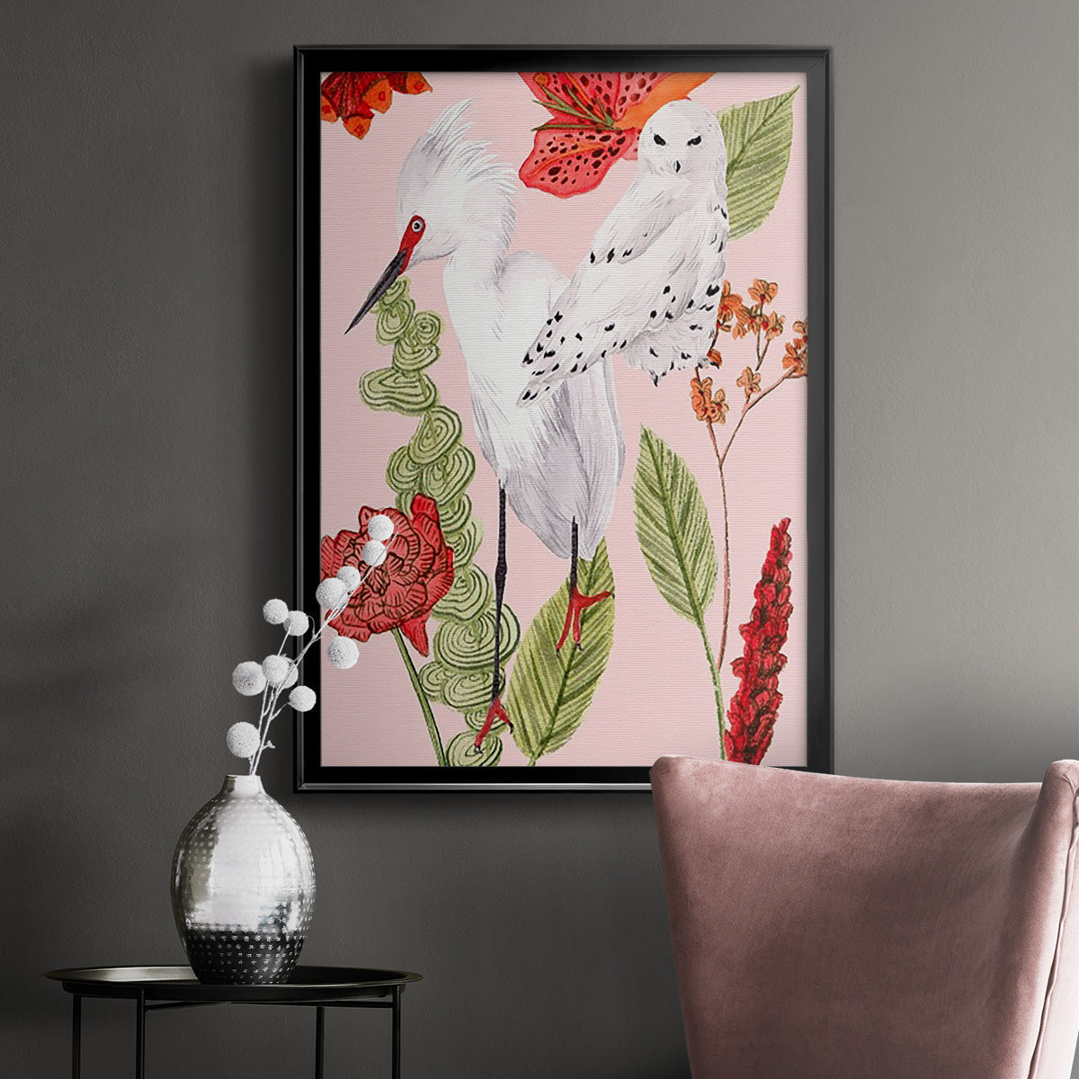 Birds in Motion III - Modern Framed Canvas Print