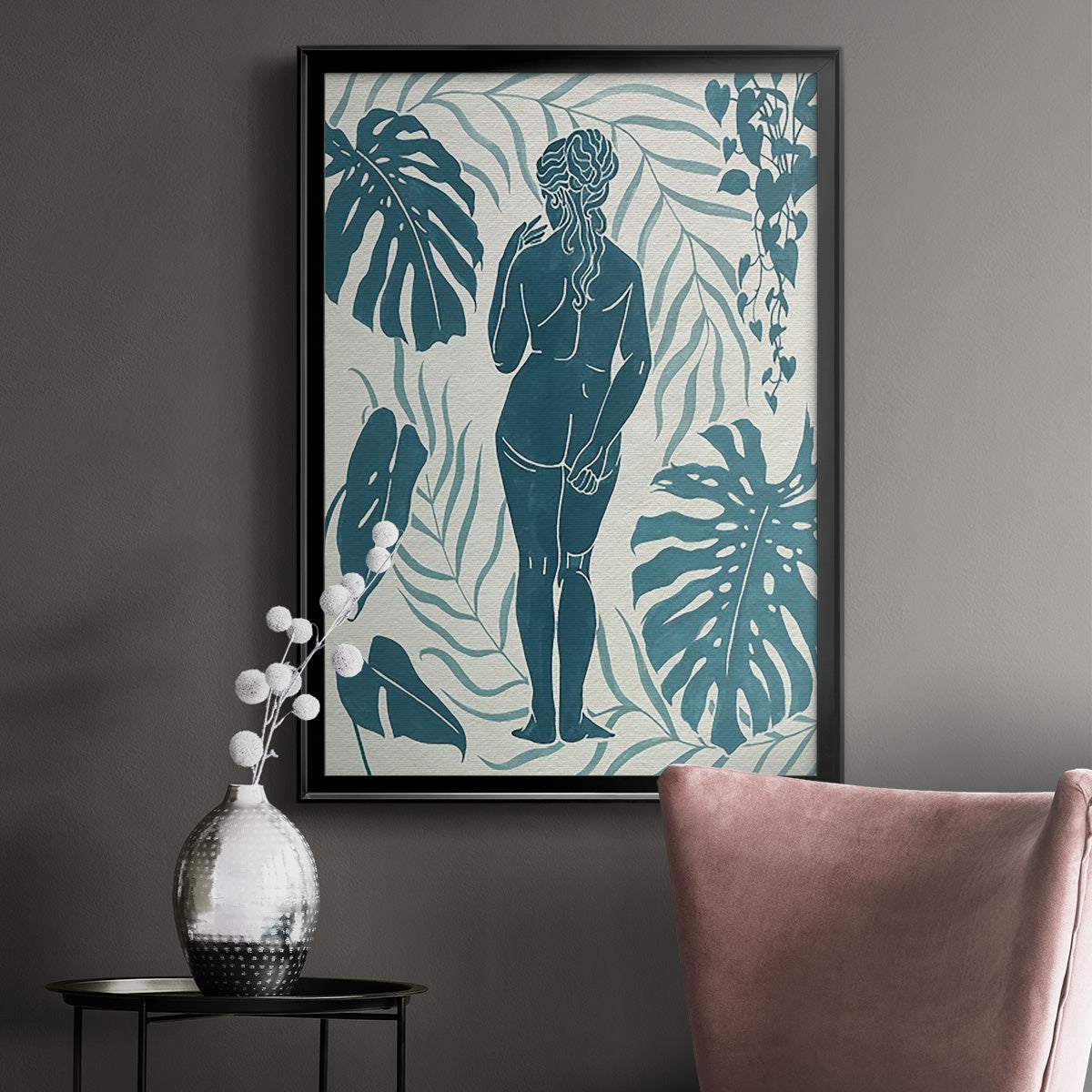 Moon Gazer III - Modern Framed Canvas Print