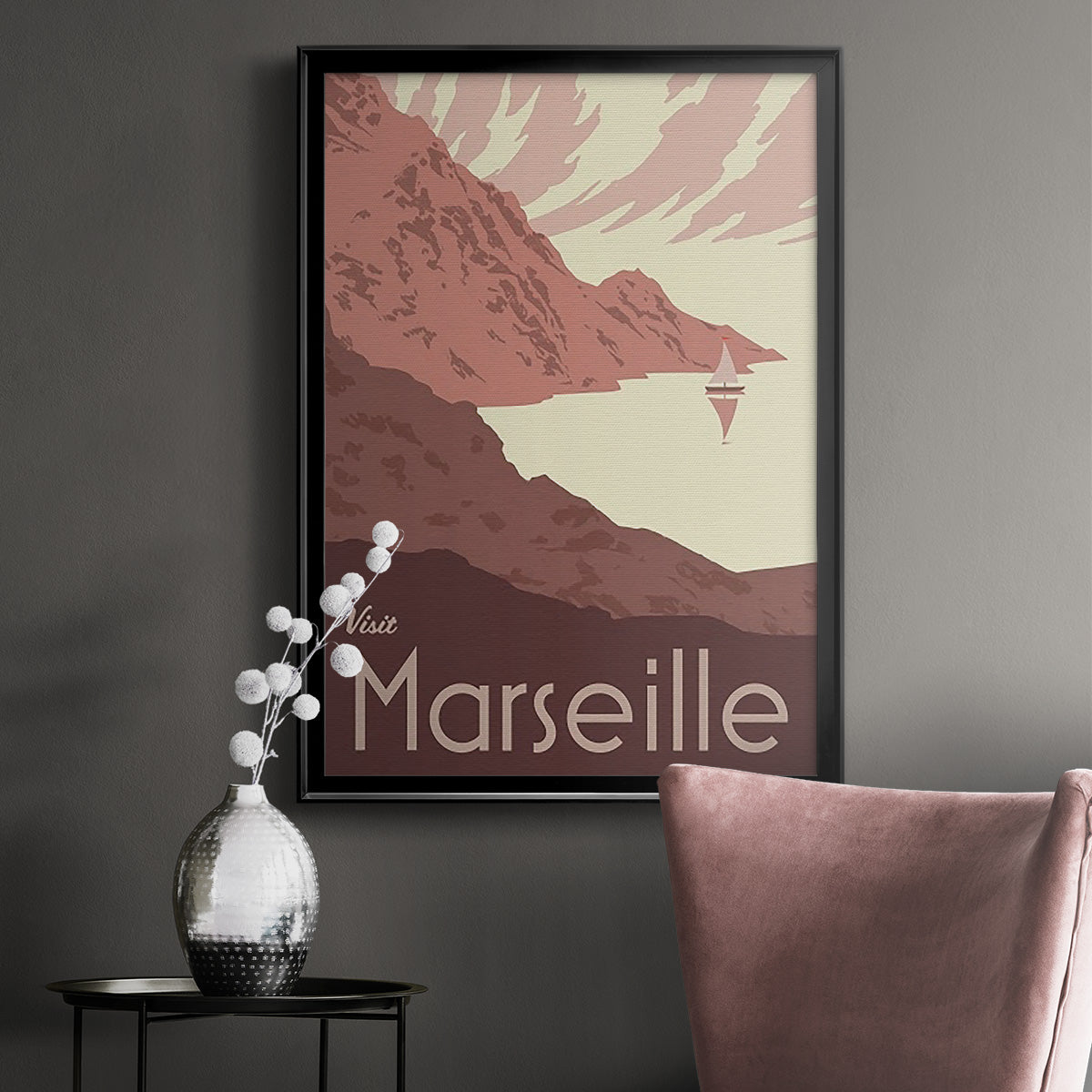 French Coast I - Modern Framed Canvas Print