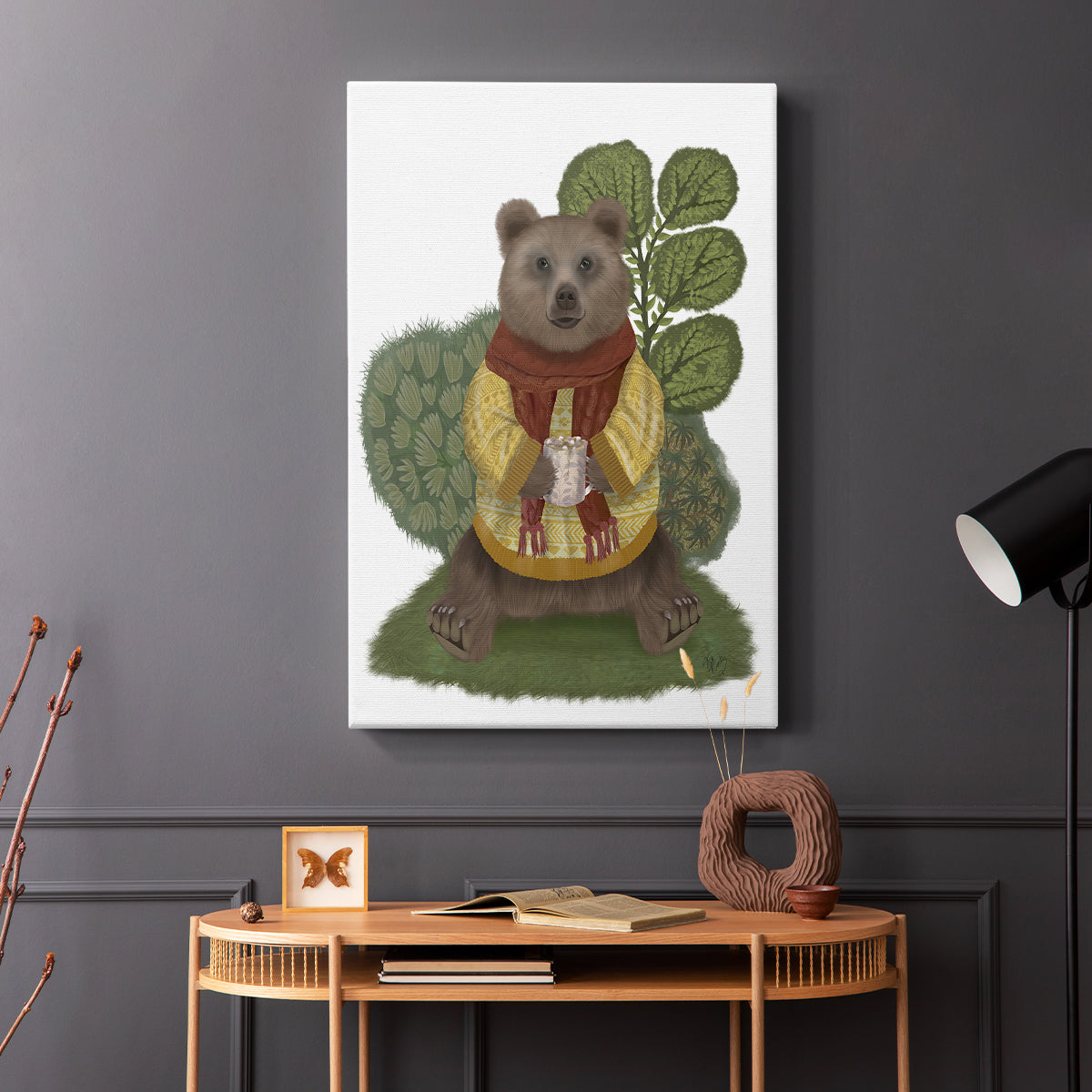 Hot Chocolate Bear - Canvas Art Print