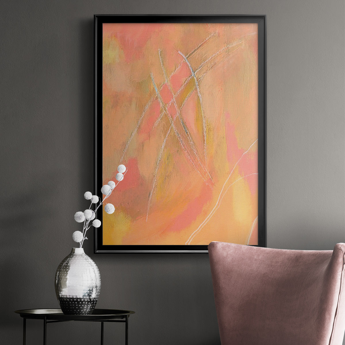 Peach Bliss IV - Modern Framed Canvas Print