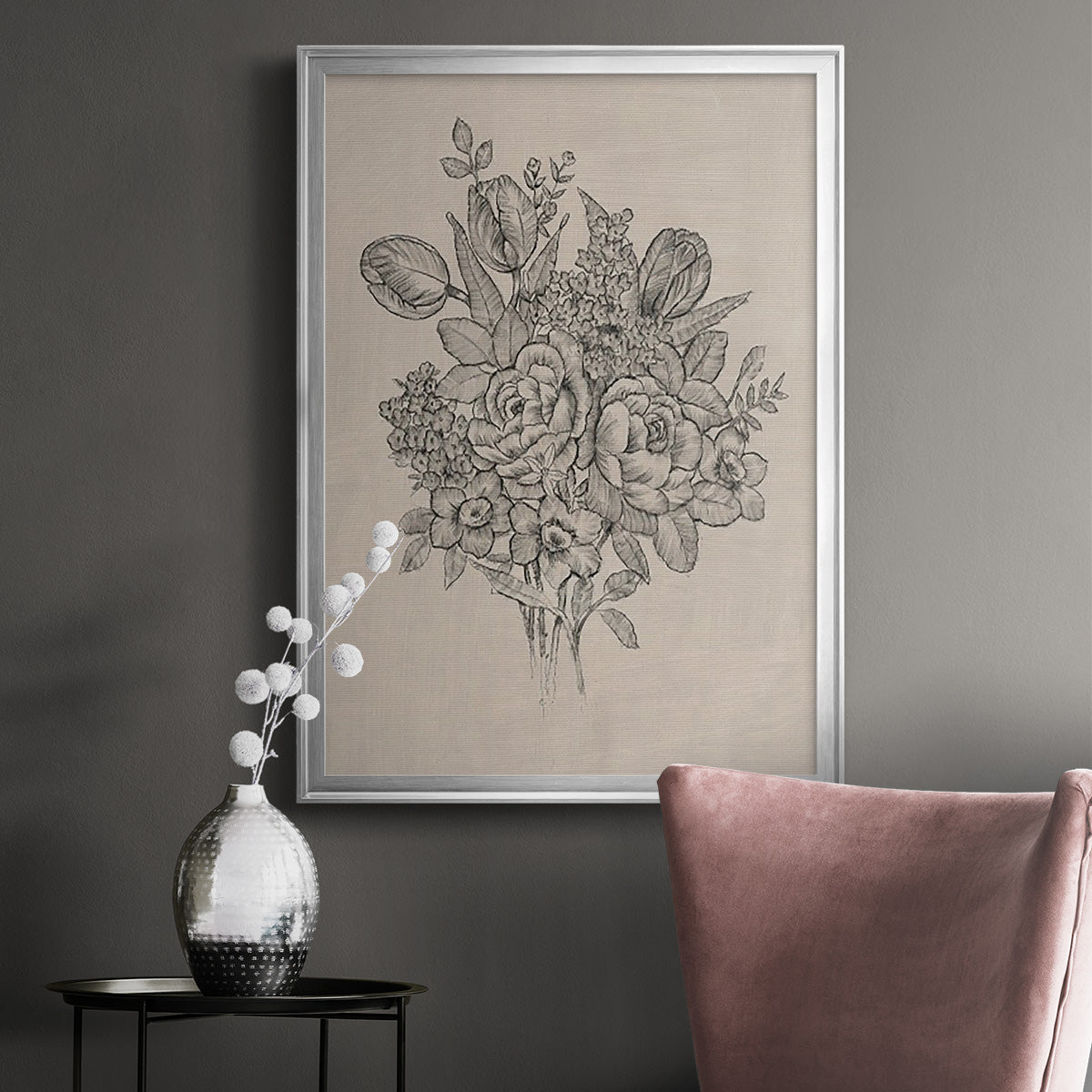 Floral Bouquet II - Modern Framed Canvas Print