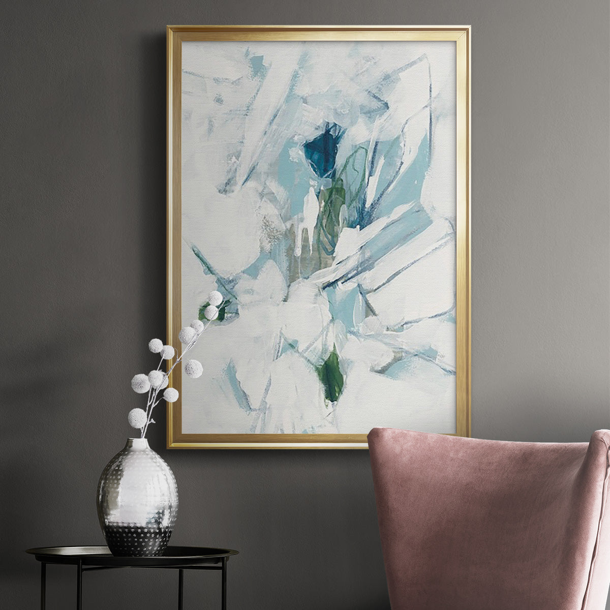 Ice Cavern IV - Modern Framed Canvas Print