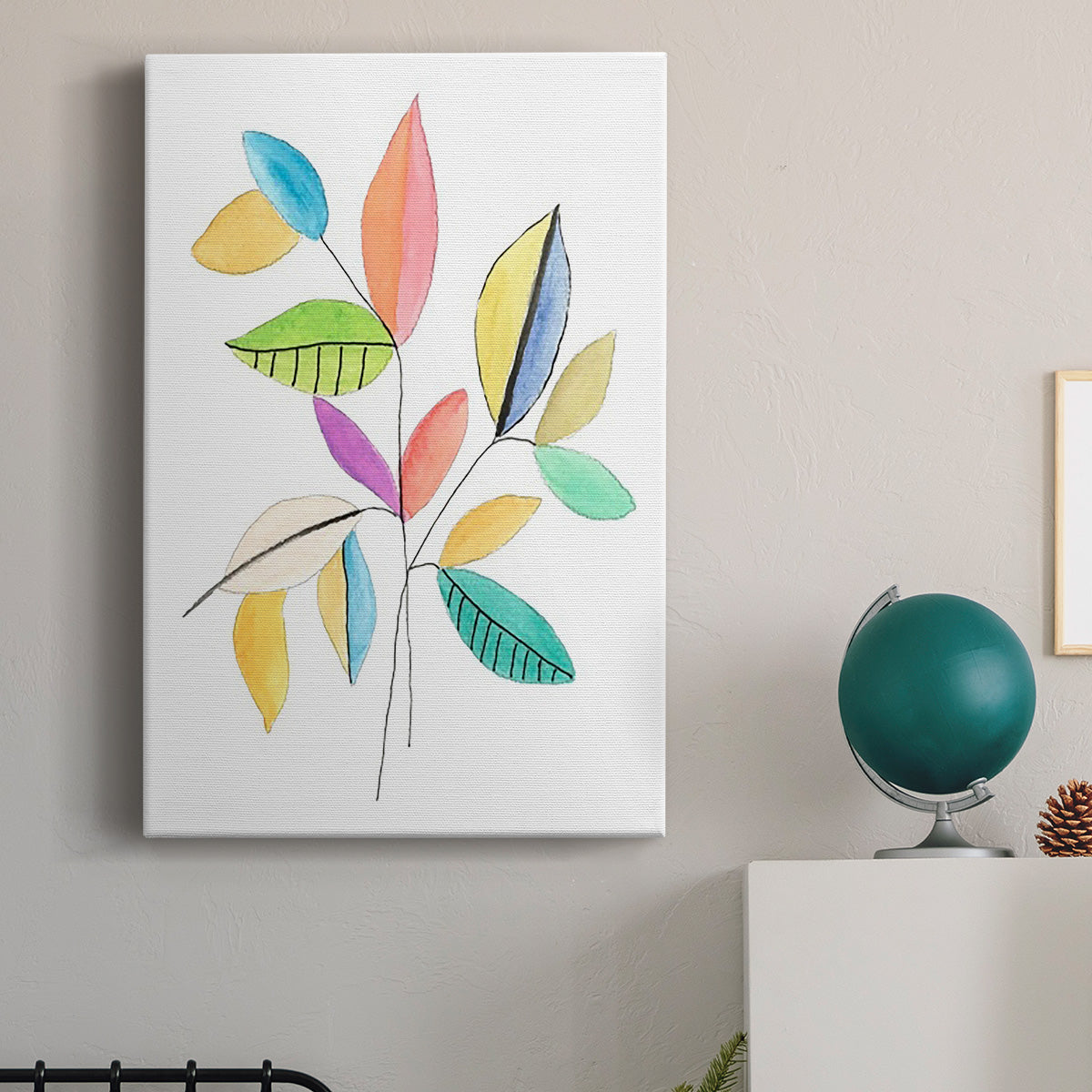 Color Pop Leaves I - Canvas Art Print