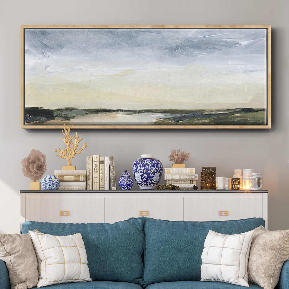 Green Ridge II - Floater Framed Canvas Print
