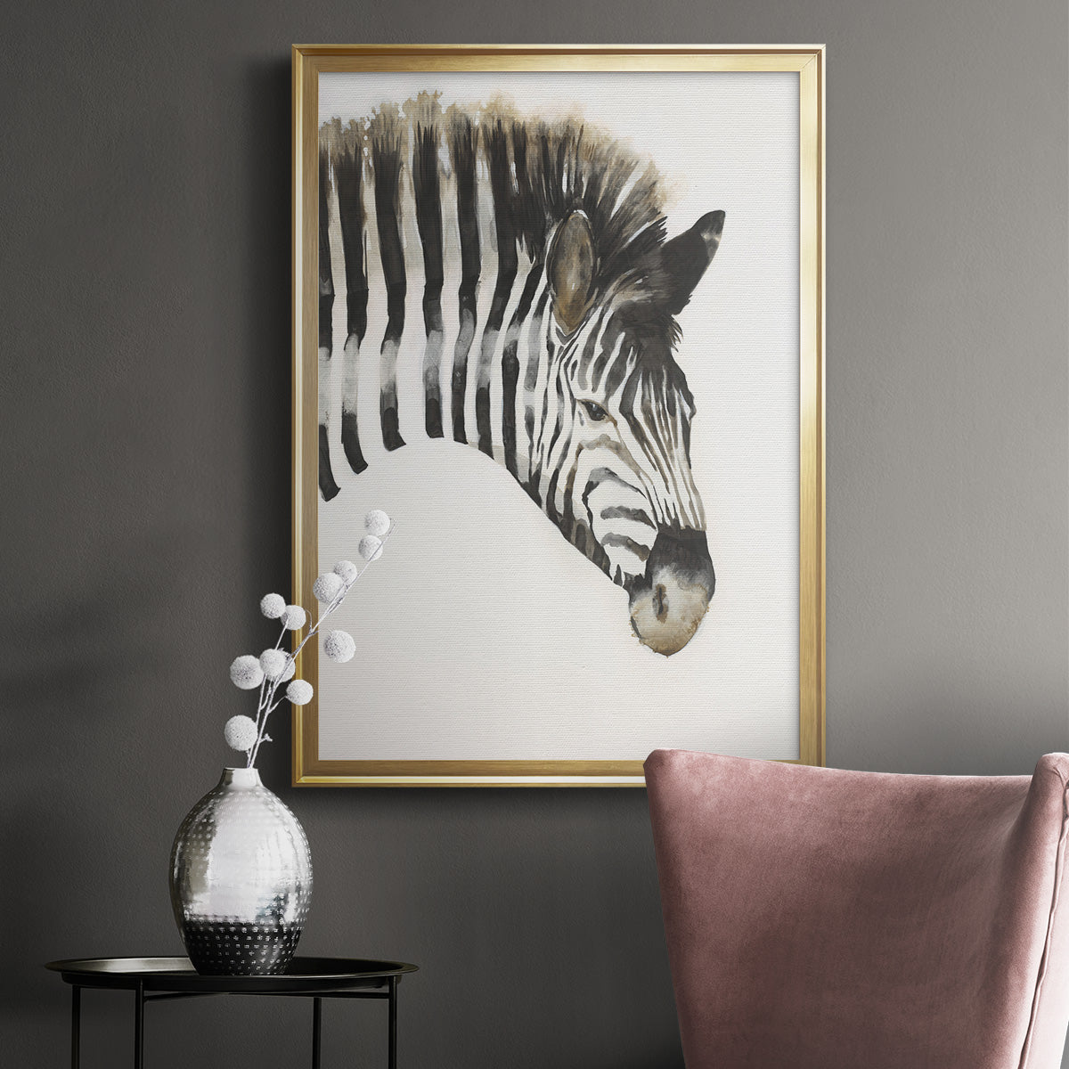 Zebra Stripes - Modern Framed Canvas Print