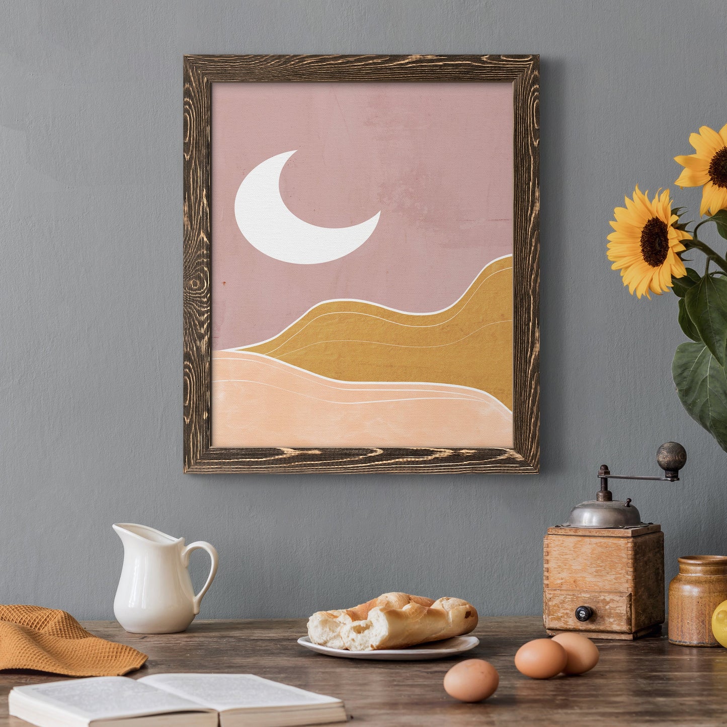 Sedona Moon - Barnwood Framed Canvas Print