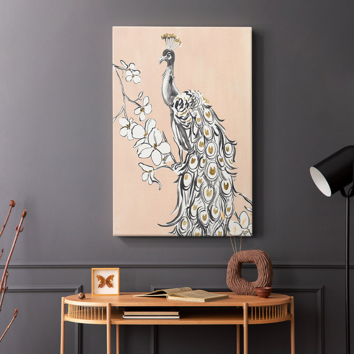Peacock in Gold II - Canvas Art Print