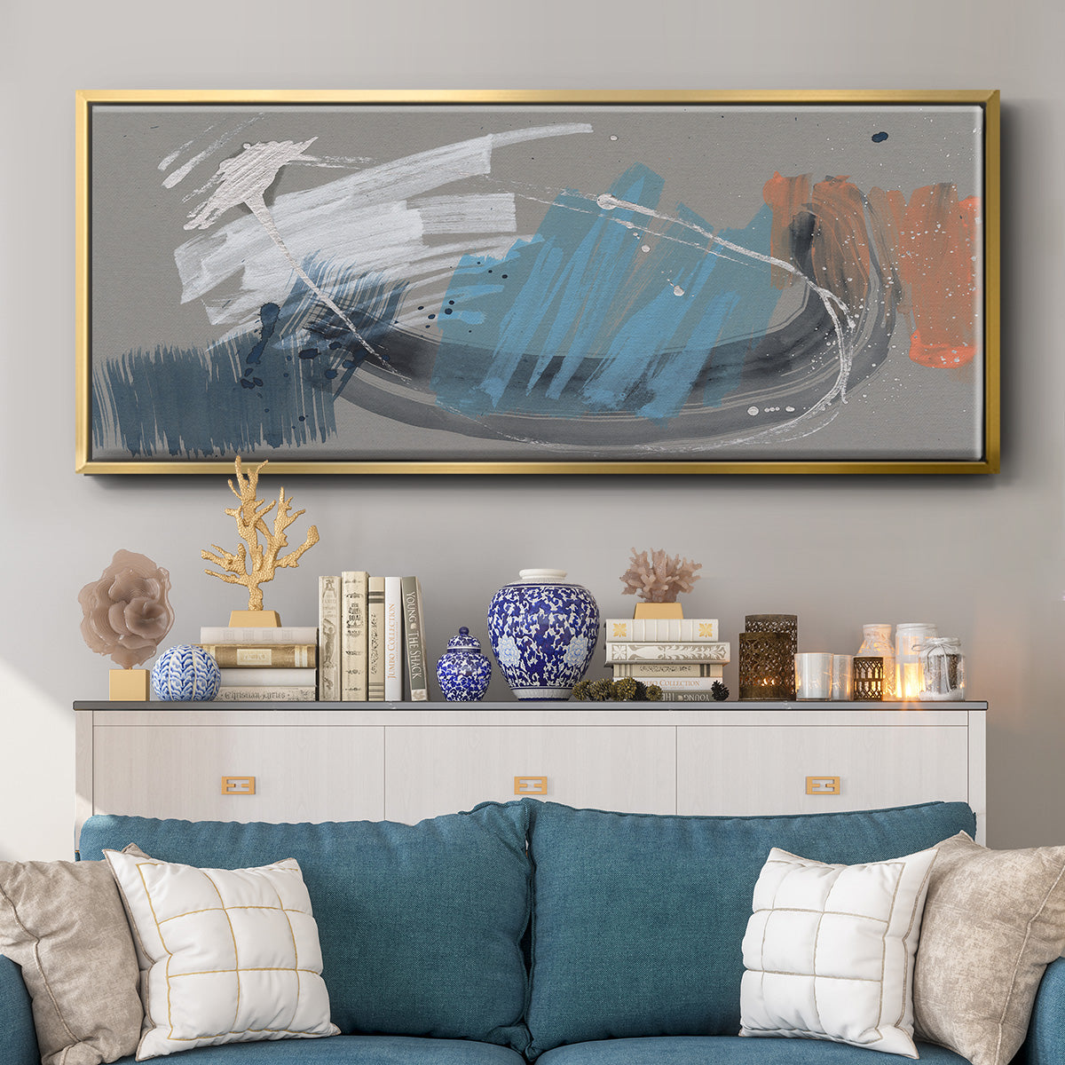 Whimsical Marks I - Floater Framed Canvas Print