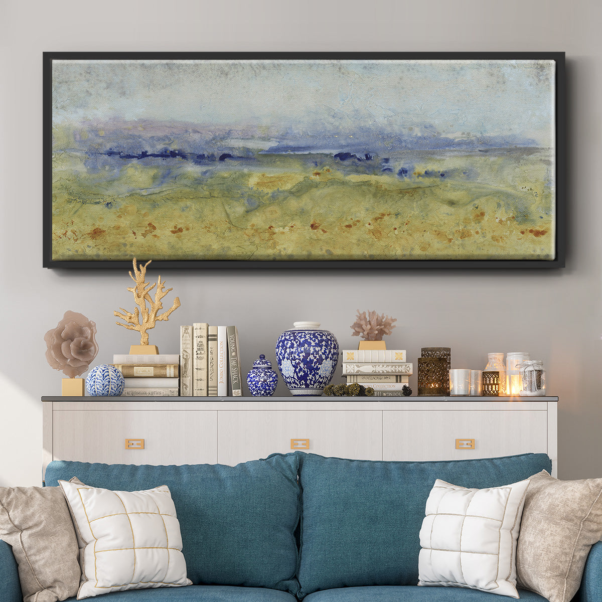 Open Terrain I - Floater Framed Canvas Print