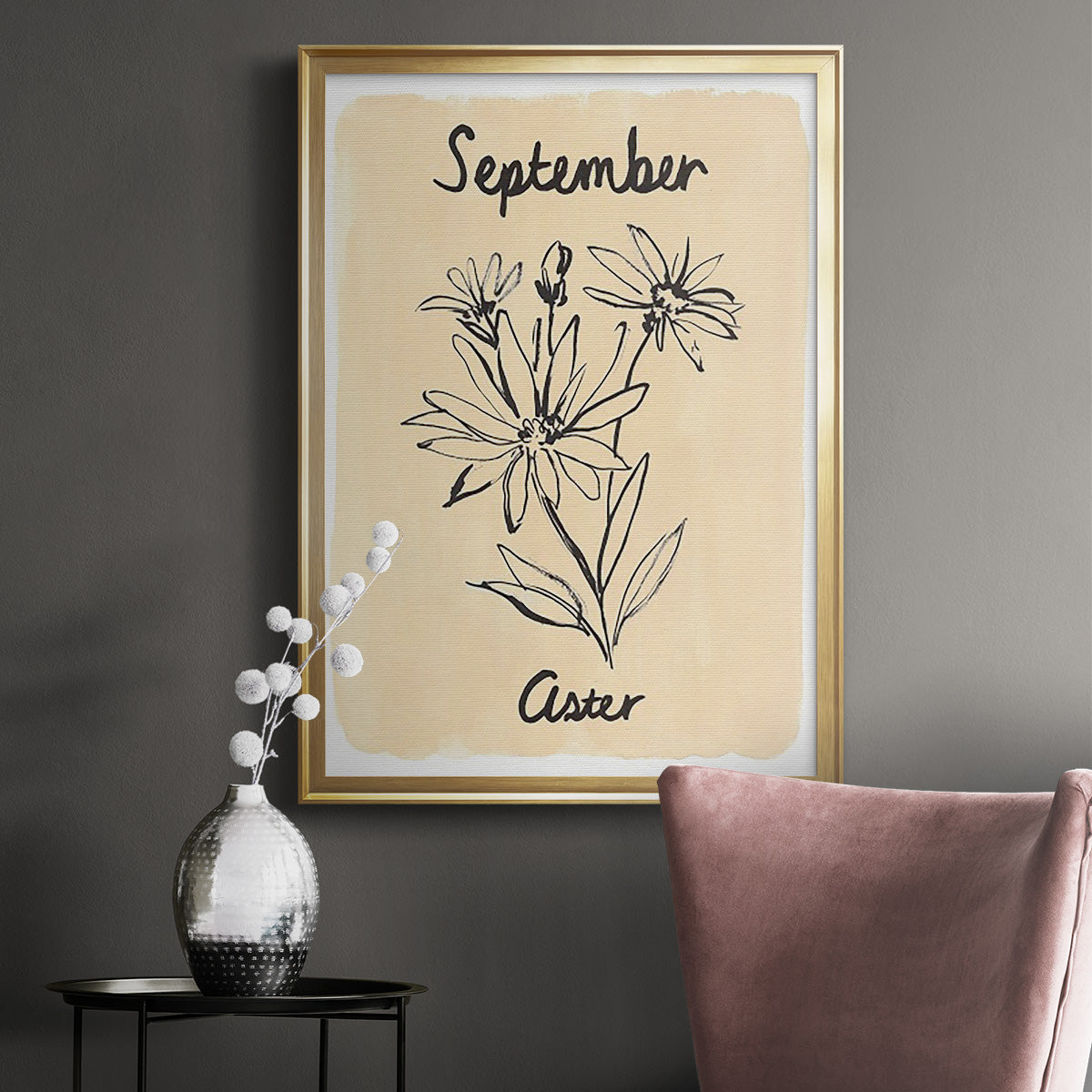 Birth Month IX - Modern Framed Canvas Print