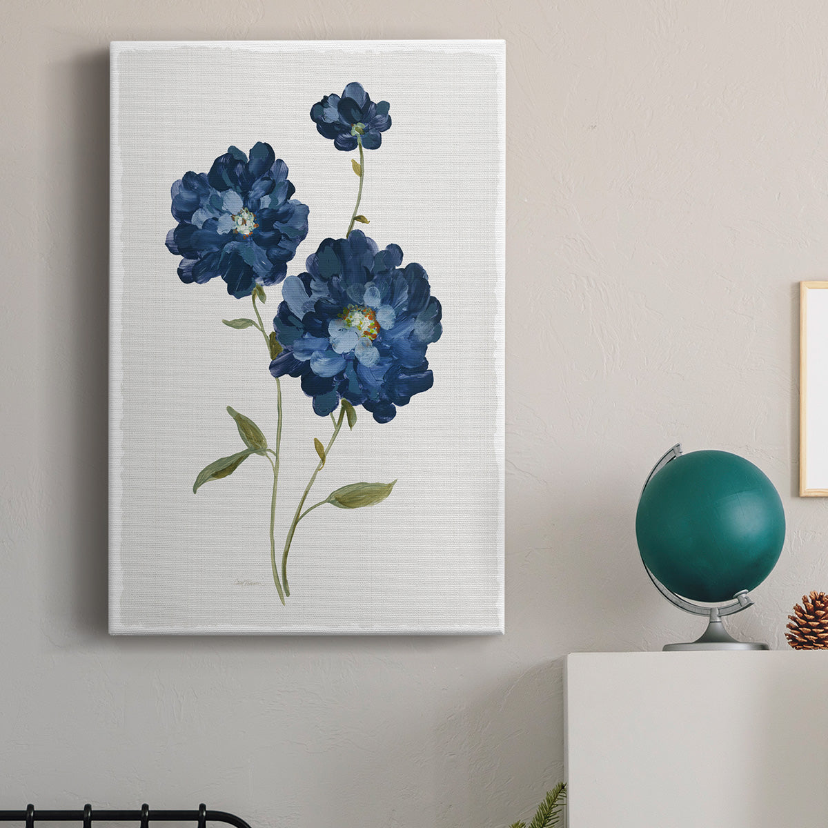 Blue Mums - Canvas Art Print