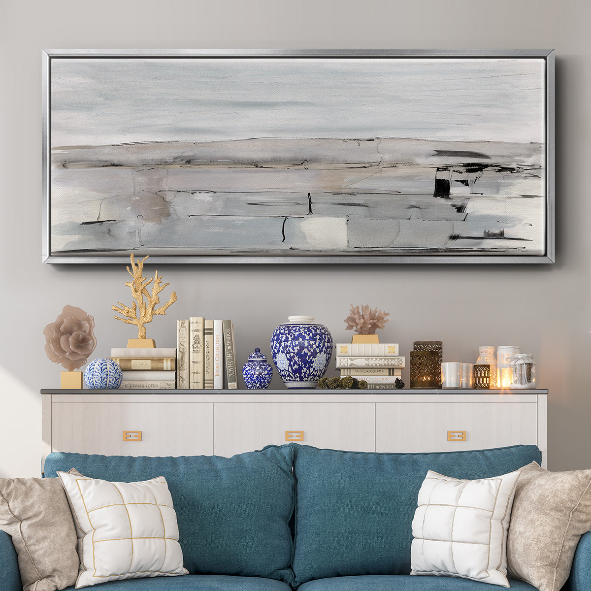 Faraway Field - Floater Framed Canvas Print